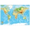 Ashley Productions Smart Poly Learning Mat, 12in. x 17in., 2-Sided, World Physical Map 95003 - alternate 1